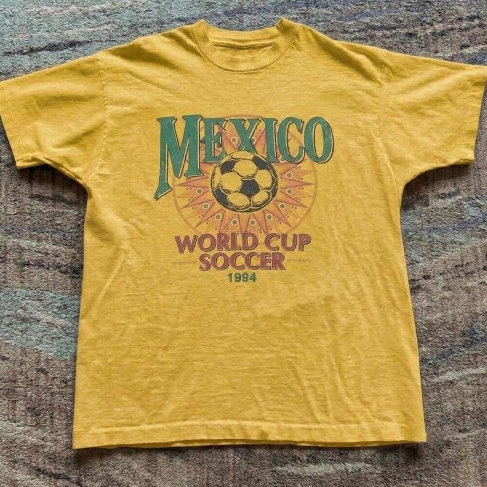 Gildan Men Yellow T-Shirt, Mexico World Cup Soccer T-Shirt